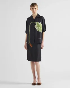Mujer Prada FALDAS^Falda Midi De Sarga Estampada