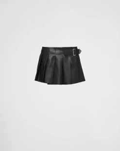Mujer Prada ROPA DE PIEL^Falda Plisada De Piel