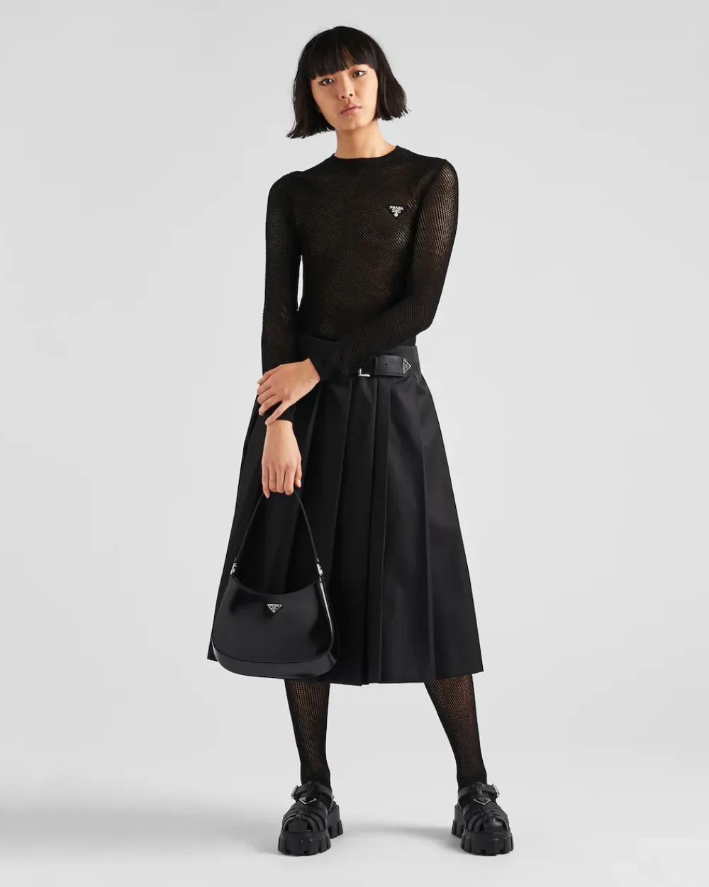 Mujer Prada COLECCIÓN FEMENINA|FALDAS^Falda Plisada De Re-nylon