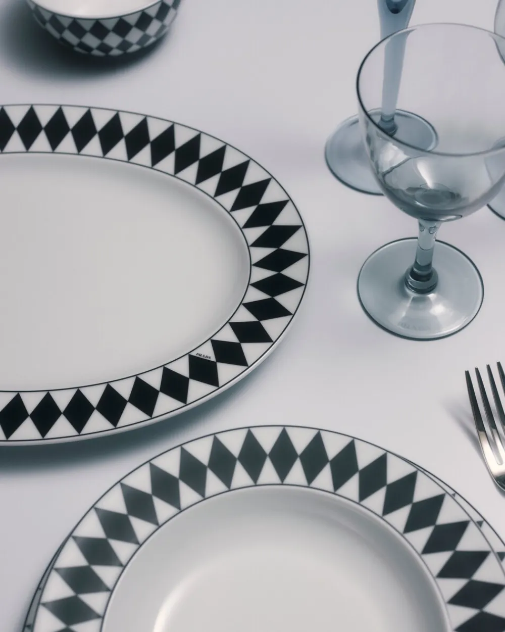 Prada BANDEJAS Y ACCESORIOS DE MESA^Fuente Mediana De Porcelana - Checkerboard