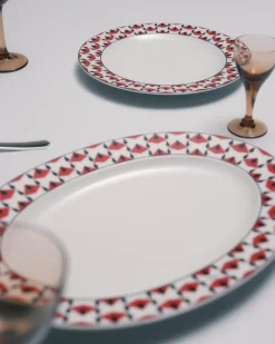 Prada BANDEJAS Y ACCESORIOS DE MESA^Fuente Mediana De Porcelana - Vienna Red