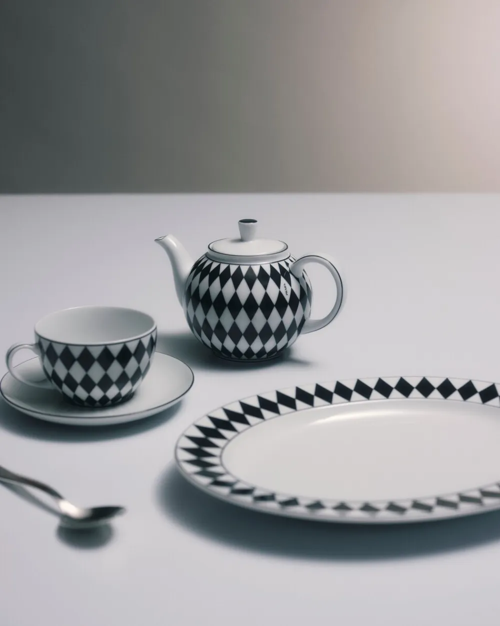 Prada BANDEJAS Y ACCESORIOS DE MESA^Fuente Pequeña De Porcelana - Checkerboard