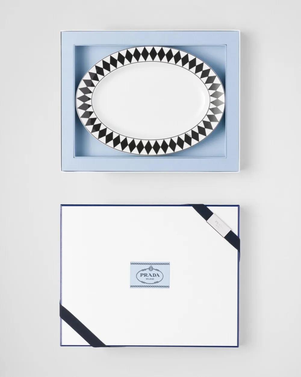 Prada BANDEJAS Y ACCESORIOS DE MESA^Fuente Pequeña De Porcelana - Checkerboard