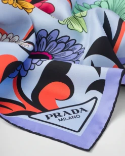 Mujer Prada BUFANDAS Y PAÑUELOS^Fular De Sarga Estampada