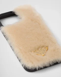 Mujer Prada ACCESORIOS TECNOLÓGICOS Y LLAVEROS^Funda De Borreguillo Para Iphone 14&nbsp;Pro&nbsp;Max