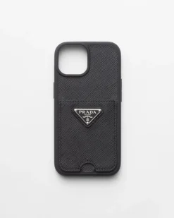 Mujer Prada ACCESORIOS TECNOLÓGICOS Y LLAVEROS^Funda De Piel Saffiano Para Iphone 15