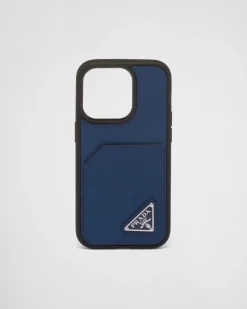 Hombre Prada ACCESORIOS TECNOLÓGICOS Y LLAVEROS^Funda Para Iphone&nbsp;14&nbsp;Pro De Piel Saffiano