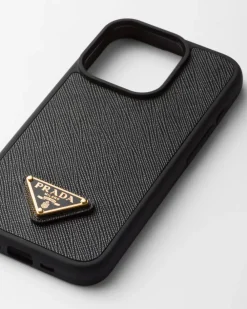 Mujer Prada ACCESORIOS TECNOLÓGICOS Y LLAVEROS^Funda Para Iphone&nbsp;15&nbsp;Pro&nbsp;De Piel Saffiano
