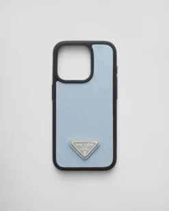 Mujer Prada ACCESORIOS TECNOLÓGICOS Y LLAVEROS^Funda Para Iphone 15 Pro De Piel Saffiano