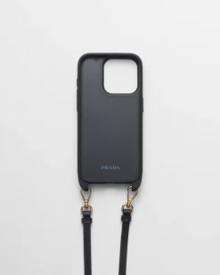 Mujer Prada ACCESORIOS TECNOLÓGICOS Y LLAVEROS^Funda Para Iphone 15 Pro De Piel Saffiano