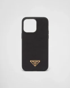 Mujer Prada ACCESORIOS TECNOLÓGICOS Y LLAVEROS^Funda Para Iphone 14 Pro Max De Piel Saffiano