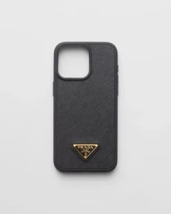 Mujer Prada ACCESORIOS TECNOLÓGICOS Y LLAVEROS^Funda Para Iphone 15 Pro Max De Piel Saffiano