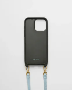 Mujer Prada ACCESORIOS TECNOLÓGICOS Y LLAVEROS^Funda Para Iphone 15 Pro Max De Piel Saffiano