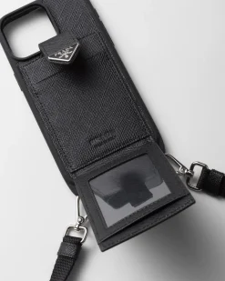 Hombre Prada ACCESORIOS TECNOLÓGICOS Y LLAVEROS^Funda Para Iphone 15 Pro Max De Piel Saffiano