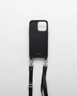 Hombre Prada ACCESORIOS TECNOLÓGICOS Y LLAVEROS^Funda Para Iphone 15 Pro Max De Piel Saffiano