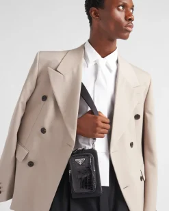 Hombre Prada ACCESORIOS TECNOLÓGICOS Y LLAVEROS^Funda Para Smartphone De Re-nylon Y Piel De Cocodrilo