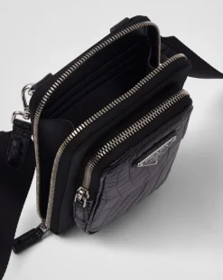 Hombre Prada ACCESORIOS TECNOLÓGICOS Y LLAVEROS^Funda Para Smartphone De Re-nylon Y Piel De Cocodrilo