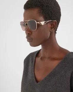 Mujer Prada GAFAS DE SOL^Gafas De Sol Con Logo Triangular