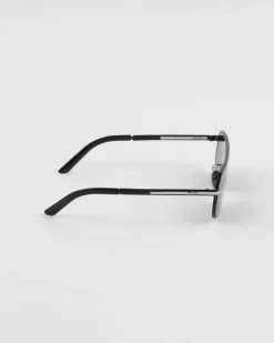 Hombre Prada GAFAS DE SOL^Gafas De Sol Con Una Icónica Placa De Metal