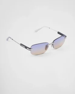 Hombre Prada GAFAS DE SOL^Gafas De Sol Con Una Icónica Placa De Metal