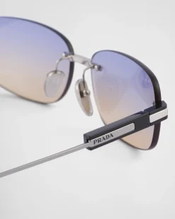 Hombre Prada GAFAS DE SOL^Gafas De Sol Con Una Icónica Placa De Metal