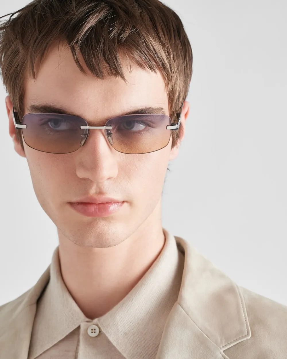 Hombre Prada GAFAS DE SOL^Gafas De Sol Con Una Icónica Placa De Metal