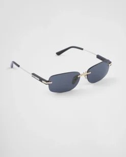 Hombre Prada GAFAS DE SOL^Gafas De Sol Con Una Icónica Placa De Metal
