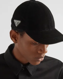 Hombre Prada SOMBREROS Y GUANTES^Gorra De Béisbol De Pana