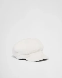 Mujer Prada SOMBREROS Y GUANTES^Gorra Tipo Gatsby De Borreguillo