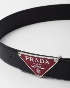 Hombre Prada CINTURONES PERSONALIZADOS^Hebilla De Metal Esmaltado Para Cinturón