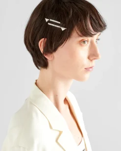 Mujer Prada DIADEMAS Y ACCESORIOS PARA EL PELO^Horquilla De Latón Adornada