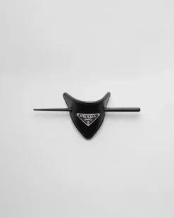 Mujer Prada DIADEMAS Y ACCESORIOS PARA EL PELO^Horquilla Para El Cabello De Piel