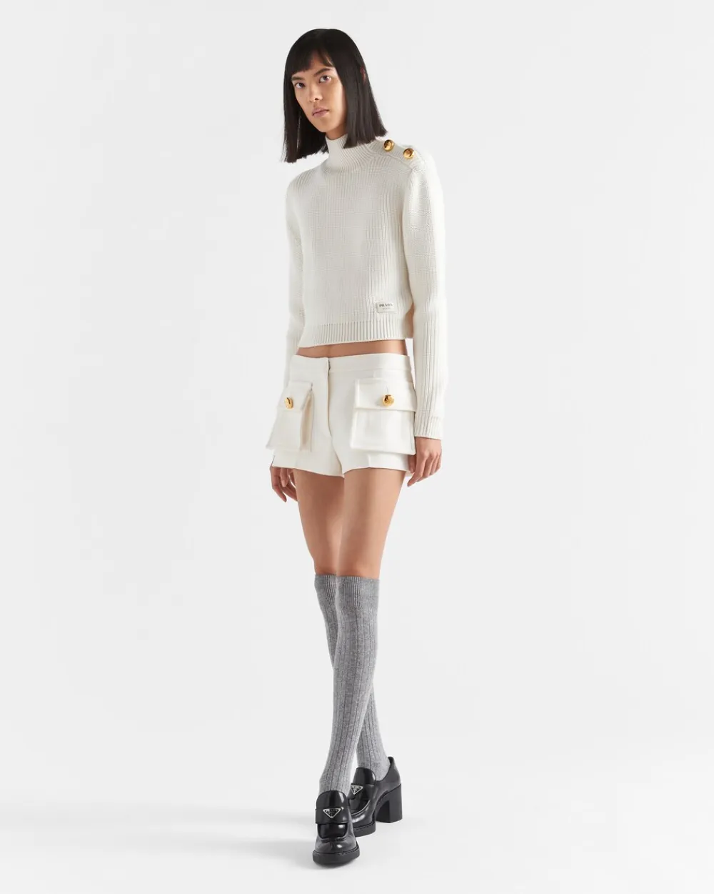 Mujer Prada TEJIDOS DE PUNTO^Jersey Con Cuello Alto De Lana