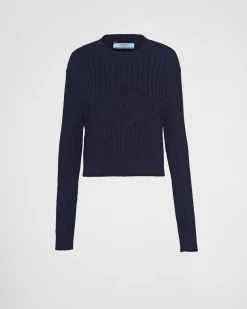 Mujer Prada TEJIDOS DE PUNTO^Jersey Con Cuello Redondo De Algodón