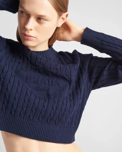 Mujer Prada TEJIDOS DE PUNTO^Jersey Con Cuello Redondo De Algodón