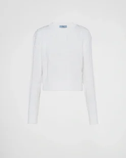 Mujer Prada TEJIDOS DE PUNTO^Jersey Con Cuello Redondo De Algodón