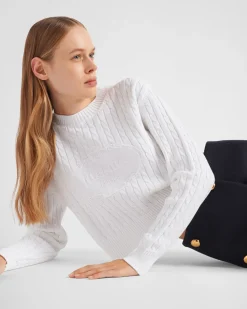 Mujer Prada TEJIDOS DE PUNTO^Jersey Con Cuello Redondo De Algodón