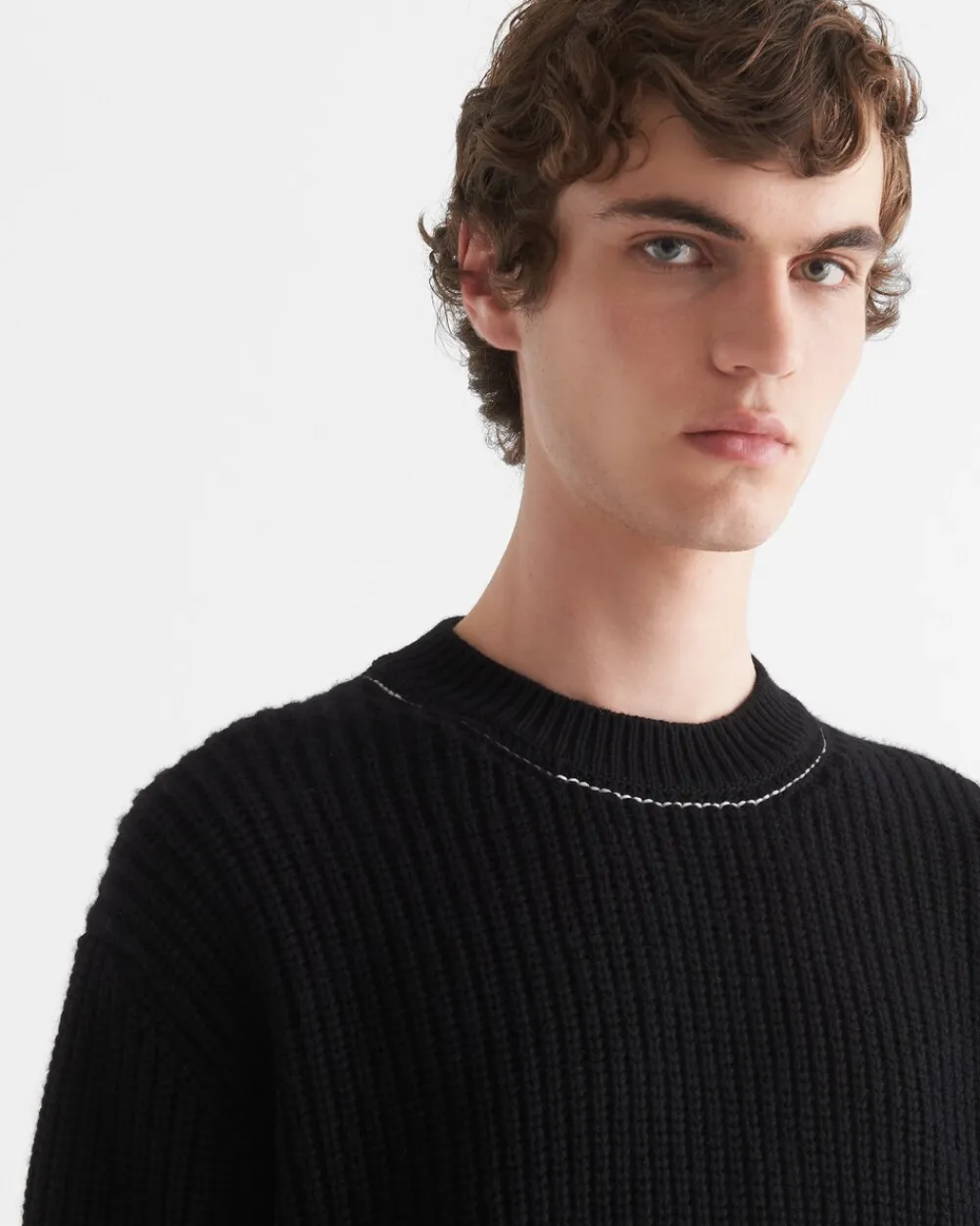 Hombre Prada TEJIDOS DE PUNTO^Jersey Con Cuello Redondo De Cachemir