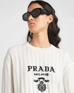 Mujer Prada TEJIDOS DE PUNTO^Jersey Con Cuello Redondo De Cachemir