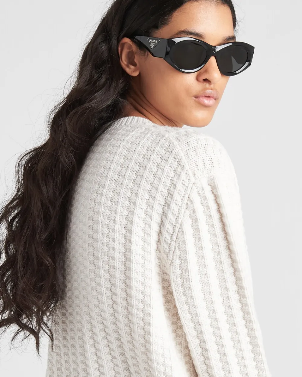Mujer Prada TEJIDOS DE PUNTO^Jersey Con Cuello Redondo De Cachemir
