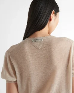 Mujer Prada TEJIDOS DE PUNTO^Jersey Con Cuello Redondo De Cachemir