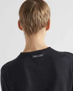 Mujer Prada TEJIDOS DE PUNTO^Jersey Con Cuello Redondo De Cachemir