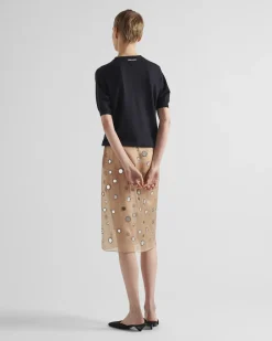 Mujer Prada TEJIDOS DE PUNTO^Jersey Con Cuello Redondo De Cachemir