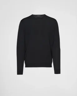 Hombre Prada TEJIDOS DE PUNTO^Jersey Con Cuello Redondo De Lana De Estambre