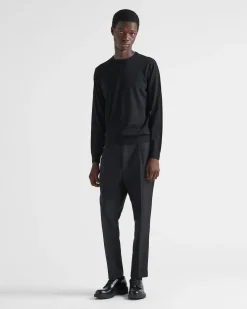 Hombre Prada TEJIDOS DE PUNTO^Jersey Con Cuello Redondo De Lana De Estambre