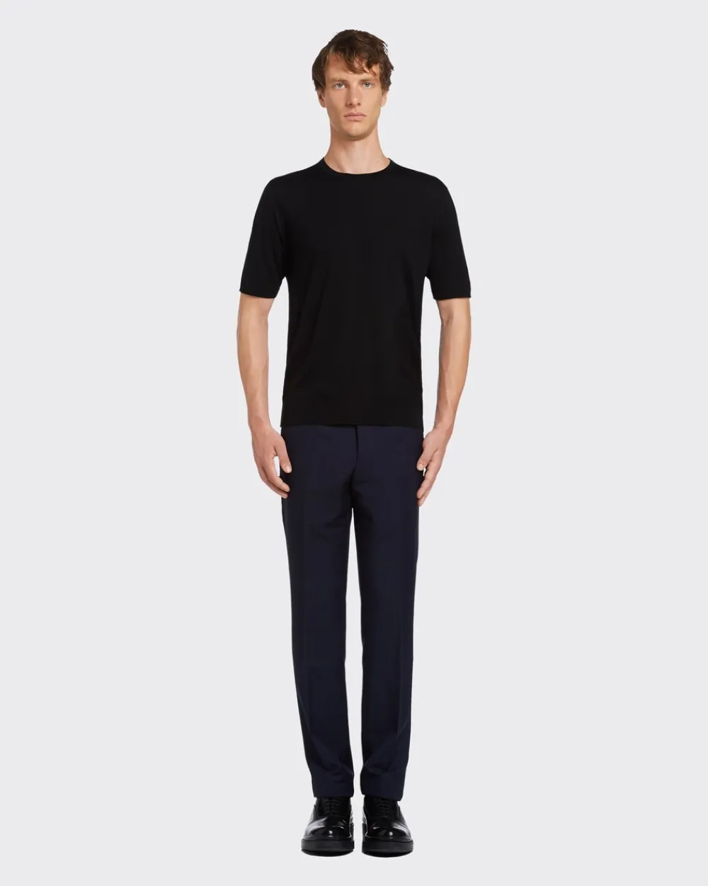 Hombre Prada TEJIDOS DE PUNTO^Jersey Con Cuello Redondo De Lana De Estambre