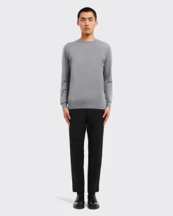 Hombre Prada TEJIDOS DE PUNTO^Jersey Con Cuello Redondo De Lana De Estambre
