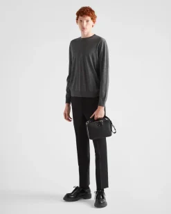 Hombre Prada TEJIDOS DE PUNTO^Jersey Con Cuello Redondo De Lana De Estambre