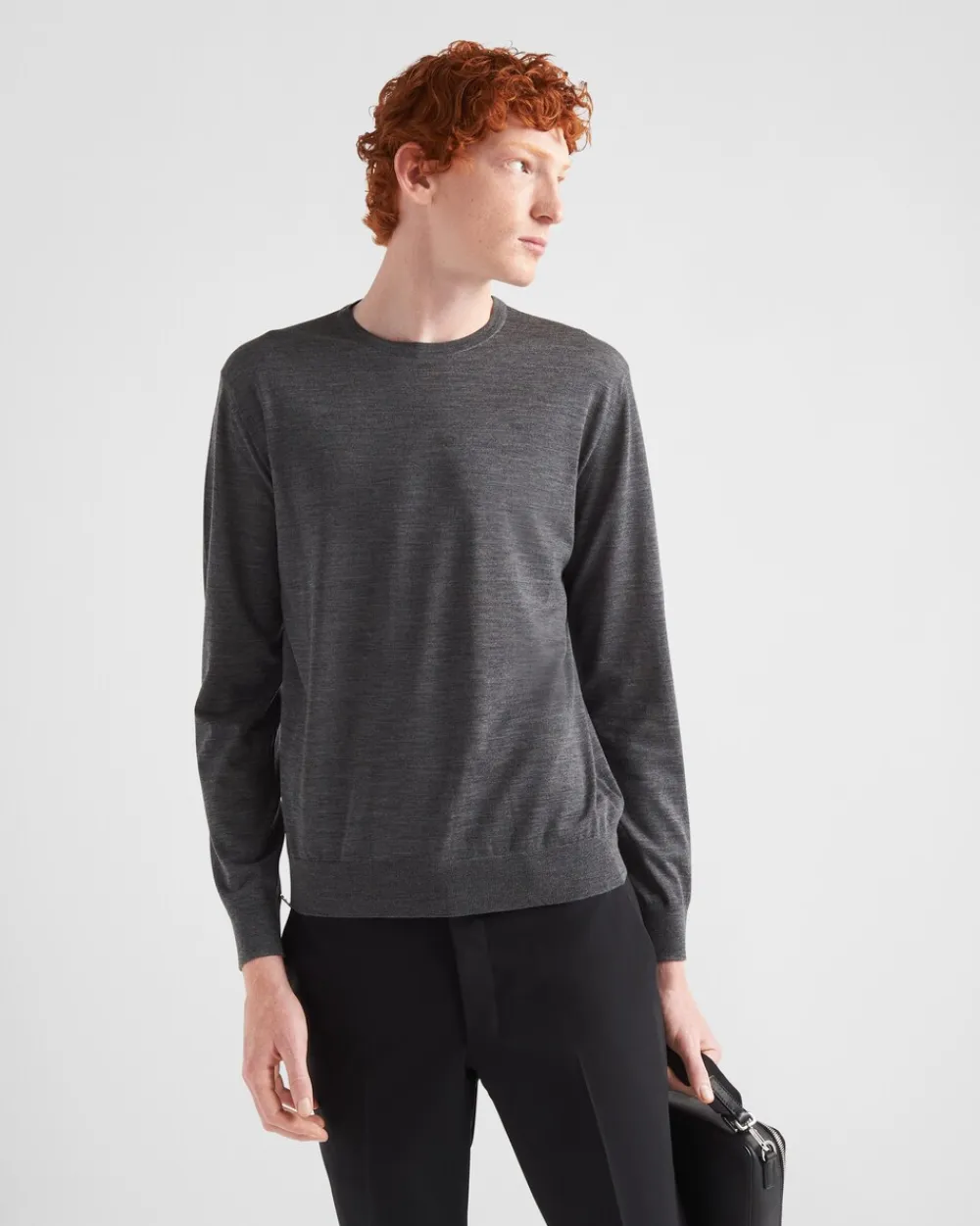 Hombre Prada TEJIDOS DE PUNTO^Jersey Con Cuello Redondo De Lana De Estambre