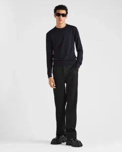 Hombre Prada TEJIDOS DE PUNTO^Jersey Con Cuello Redondo De Lana De Estambre